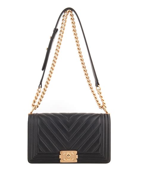 chanel boy bag quilted or chevron|Chanel black boyfriend bag.